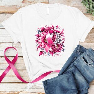 Pink Ribbon Breast Cancer Awareness Support Shirt 92